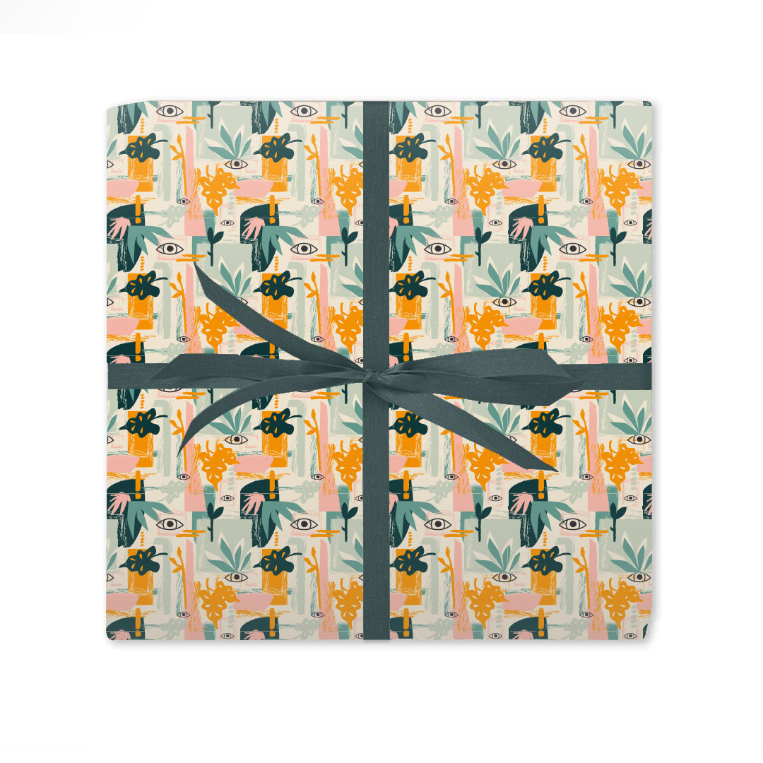 Wrapping Paper - Yellow Green Pattern
