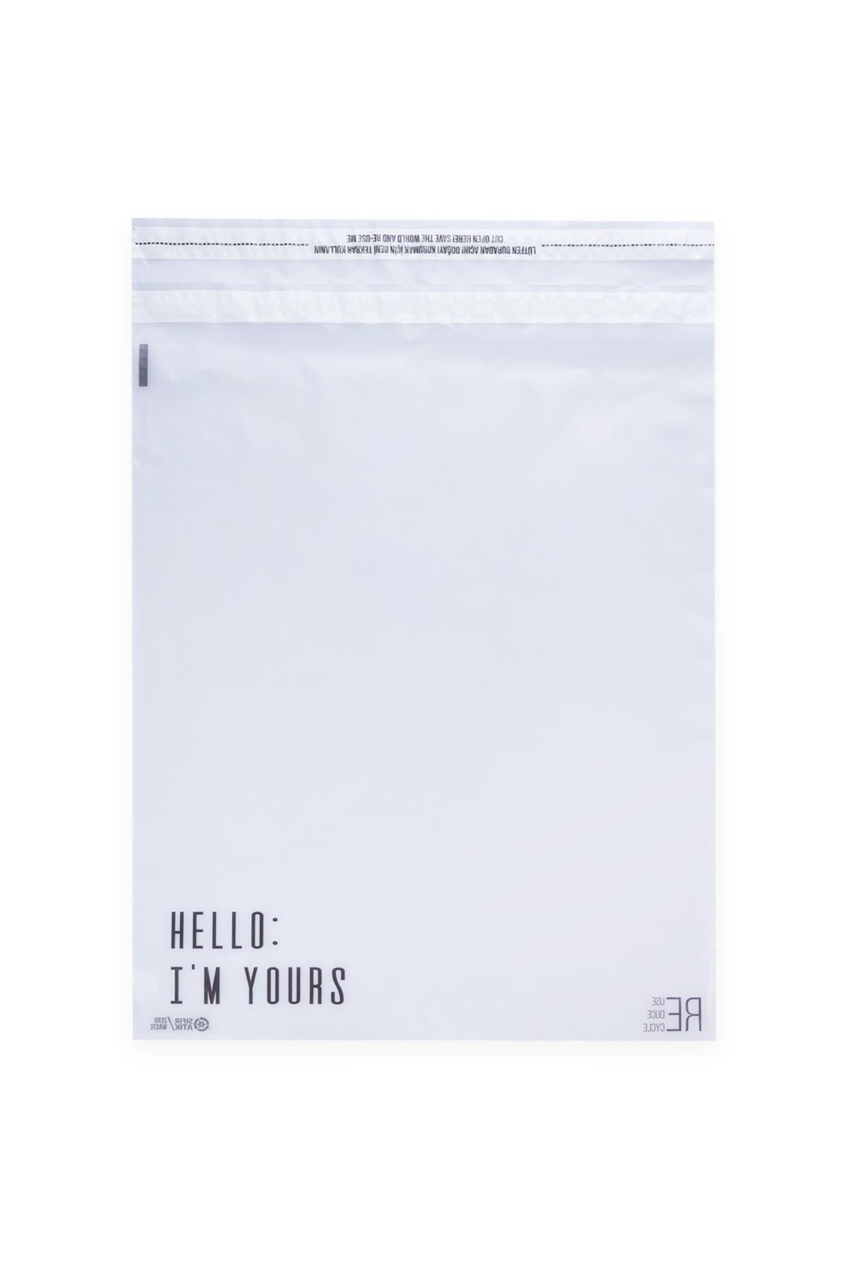 Plastic Cargo Bag - Frosted Transparent - 35*45 cm - ' Hello I'm Yours ' printed